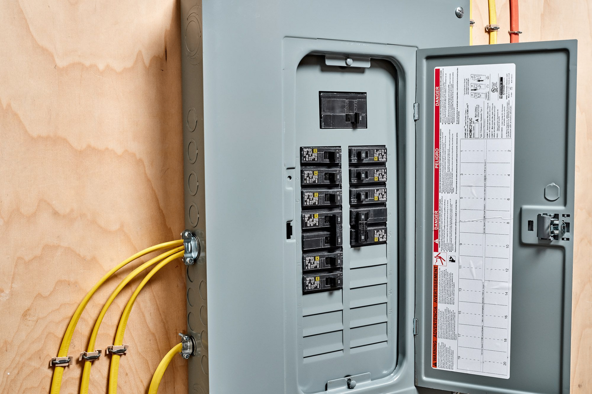 Newly installed electrical panel